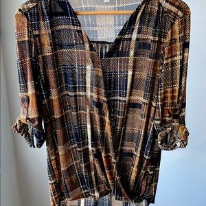 Sheer Plaid Blouse